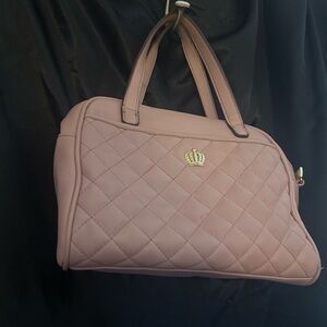 Juicy Couture Pink Quilted Handbag with Crown Emblem